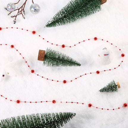 Pangda 65.6 Feet Christmas Tree Beads Garland Plastic Pearl Strands Chain for Christmas Wedding Decoration (Red)