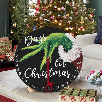 DAZONGE Christmas Wreath Decorations | Christmas Countdown Advent Calendar for All Ages | 12'' Wooden Christmas Welcome Sign with Easel | Christmas Decor