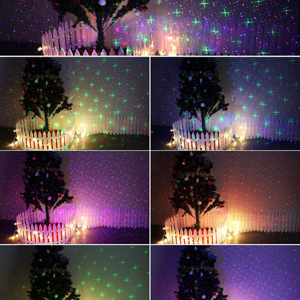 Outdoor Christmas Laser Light，Red and Green Cross Star and Blue Christmas Laser Lights for Christmas and Holidays and Festive Decorations and Garden Decoration
