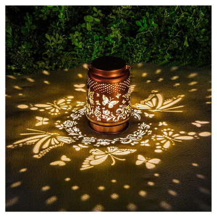 Solar Lanterns Outdoor Waterproof Butterfly Garden Decor as Birthday s for Women Mom,Hollow Out Retro Metal Decorative Garden Light,Graceful Decoration for Patio,Yard,Landscape,Walkway,Festival