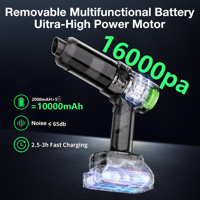 Helloleiboo Handheld Vacuum Cordless 16000Pa Car Vacuum Cleaner High Power 4 In 1 Portable Car Vacuum Cordless With Removable21V Rechargeable Battery For Car Home Office Pet