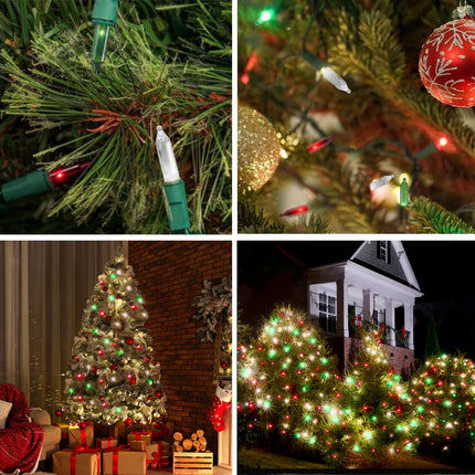 Christmas LED Random Twinkle Lights - 100 LED Red, Green, and Warm White Bulbs - 16 of 100 Lights Twinkle - Indoor Outdoor – 24.75 Feet Light String, Christmas Tree Holiday Decor Twinkling Lights