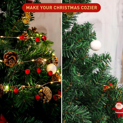 Christmas Garland with Lights, 60 LED 9.8 Ft Garland Pine Cones Red Berry String Light, 8 Modes Battery Operated Lighted with Remote&Timer for Mantle, Entryway, Christmas Home Decorations