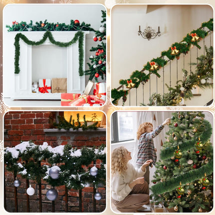 Christmas Garland, 54 Ft Garland for Christmas Decorations, 3 Strands Artificial Pine Garland Soft Greenery Garland for Holiday Wedding Party,Outdoor/Indoor Use