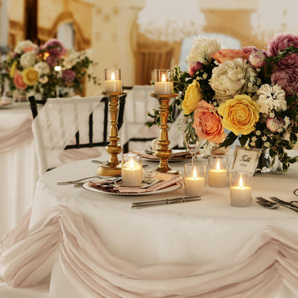 12Pack Flickering Flameless Candles with Timer, LED Candles Battery Powered, Small Flameless Pillar Candles, Votive Candles Battery Operated for Wedding Party Centerpieces Table [Clear, 2"X3"]