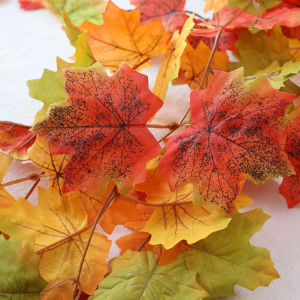 MIZII Fall Decor 3 Strands Artificial Maples Leaf Garland 6FT Autumn Maple Leaves Vines Fall Garland for Thanksgiving Halloween Home Porch Mantle Fireplace Farmhouse Harvest Decorations (Maple)