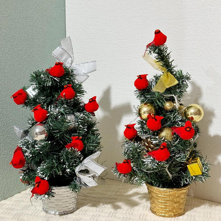 12 Pack Small Cardinals Tiny Cardinals Mini Cardinal Red Birds for Crafts Artificial Birds with Clip on Christmas Tree Decorations Yard Patio Home Decor Cardinal Ornaments