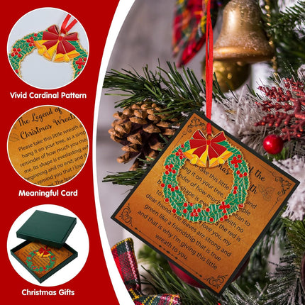 Christmas Wreath s Set The Legend of The Christmas Wreath Hanging Wreath Ornament on Card with Box Religious Christmas Wreath Ornament for Holiday Xmas Tree Home Party Favors