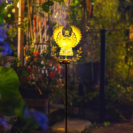 Solar Angel Garden Stake Lights Solar Metal Angel Outdoor Lights Cemetery Grave Garden Remembrance s Waterproof Garden Patio Yard Lawn Decoration