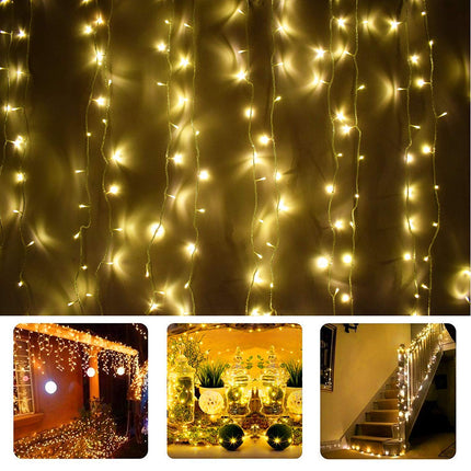 98FT 200 LEDs String Lights Waterproof Fairy Lights 8 Modes with Memory 30V UL Power Supply for Home, Garden, Wedding, Party, Christmas Decoration Indoor Outdoor (Warm White)