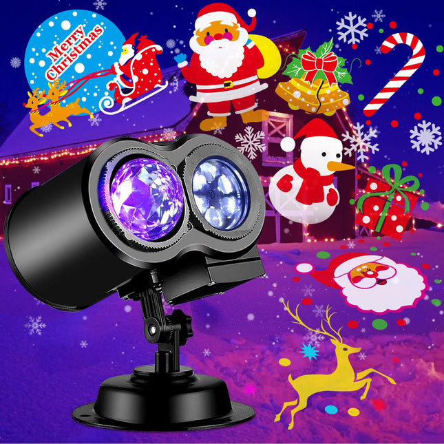 d Brighter Christmas Decorations Projector Lights Outdoor, FLITI 19 HD Slides Holiday Projector (3D Ocean Wave & Patterns), 11 Holiday Theme Projector with Remote for Christmas House Decor