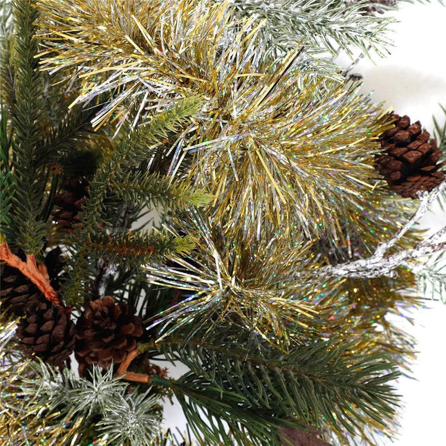 32ft Christmas Tinsel Garland, Christmas Tree Hanging Tinsel Decorations Colorful Reflections Shiny Sparkly Classic Holiday Ornaments Ceiling