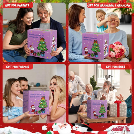 Automatic Christmas Tree Watering System - Christmas Decorations Automatic Christmas Tree Waterer Looks Like a Present Box - Santa’s Tree Helper Keeps Your Live Tree Healthy and Green (3BOX - P-B-G)