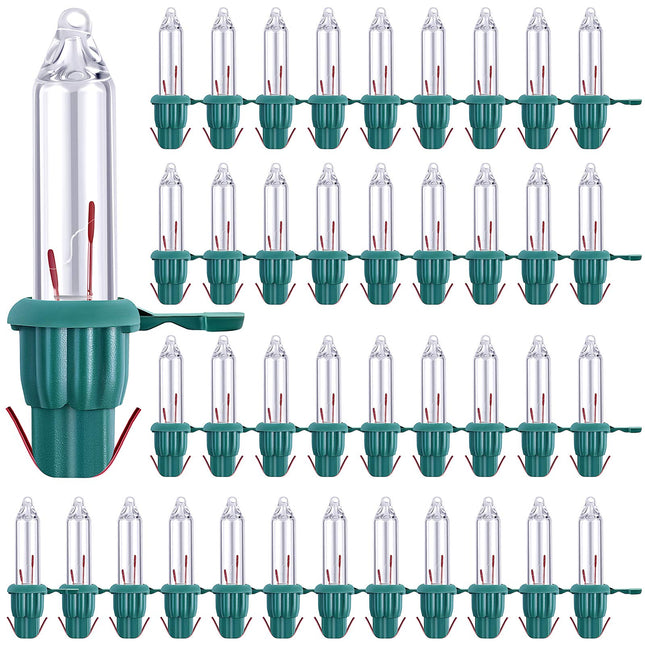 Aodaer 200 Pieces Mini 2.5 Volt Replacement Light Bulbs with Green Base, 170 mA, 0.42 Watt for Christmas Trees Decor