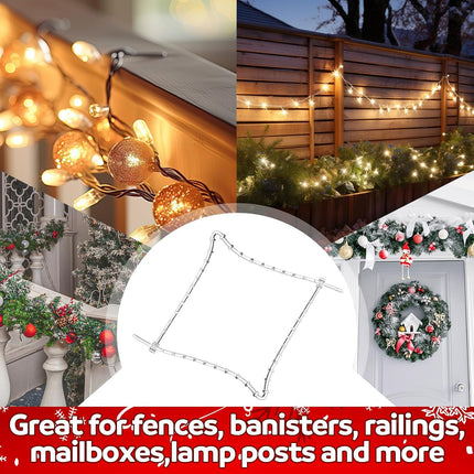 20 Pcs Christmas Garland Ties Clear Banister Ties Plastic Decorative Garland Ties 12 Inches Reusable Soft Anti Scratch Garlands Hanger for Mantel Fences Home Xmas Holiday Craft Wrapping