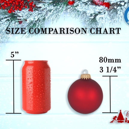 Glass Christmas Tree Ornaments - 80mm / 3.25" [4 Pieces] Designer Balls from Christmas By Krebs Seamless Hanging Holiday Decor (Full Sun)