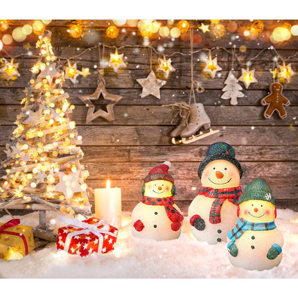 Christmas Flameless Candles, Set of 3 Santa Snowman Real Wax Candles, Battery Operated LED Candles with Remote and Timer for Christmas Tree, Holiday Home Décor (Red)