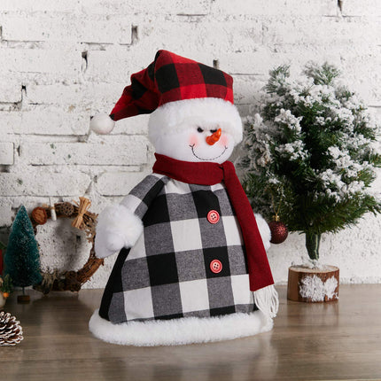 Skylety Large Snowman Tree Topper Christmas Snowman Tree Topper Ornaments with Hat and Scarf for Winter Supplies Christmas Decorations Wonderland Home Party