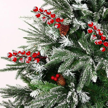 32 Pack Christmas Tree Decoration, 8 Inch Artificial Snowy Red Frosted Berry Stems Christmas Picks Filler for Tree, Holly Berries Christmas Tree Ornaments Xmas Holiday Decor