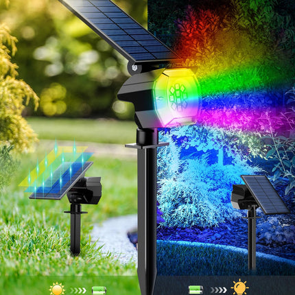 btfarm Solar Lights Outdoor Waterproof IP65-8 Pack LED Color Changing Solar Spot Light 7 Lighting Color RGB Solar Powered Spotlights, Solar Uplight for Yard Tree Landscape Garden Christmas Halloween