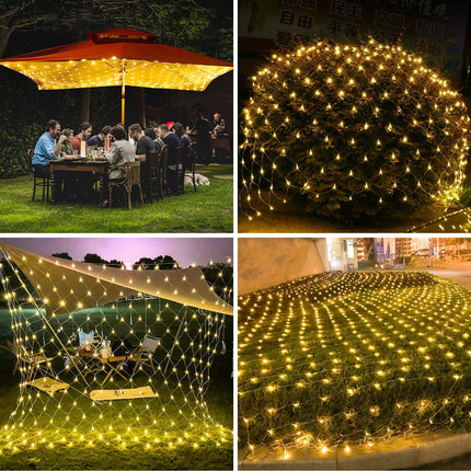 Anycosy Christmas Net Lights Outdoor, 10ft x10ft 480 LED Gazebo Lights with Remote, Timer Dimming Bush Mesh Lights Waterproof for Wedding Tent Canopy