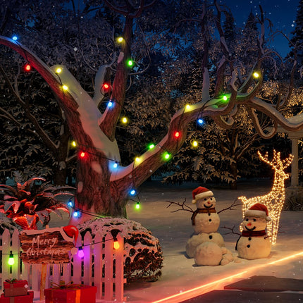 Govee Outdoor String Lights H1, 50ft RGBIC Outdoor Lights with 15 Dimmable Warm White LED Bulbs, Smart Outdoor Lights with 60 Scene Mode, IP65 Waterproof, Work with Alexa for Christmas, Daily Lighting
