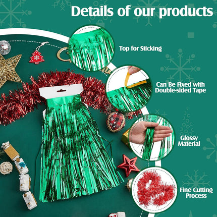 Juexica Parade Float Decorations with Foil Fringe Garland Set and Metallic Twist Garland Set Shiny Metallic Tassel Banner Ideal for Mardi Gras Parade Float Supplies(10 Pcs)