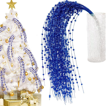 10 Pack 37" Long Artificial Glitter Berry Stem Decorative Branches Bead Sticks Fake Christmas Picks Royal Blue Ornaments for Christmas Tree Fireplace Holiday DIY Wreath Home Large Vase Decor
