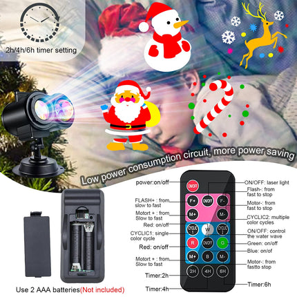Christmas Projector Lights Outdoor, LED Holiday Projector Night Lights Waterproof with Remote Control & Timer for Christmas, Halloween, Party, Yard Garden Decorations