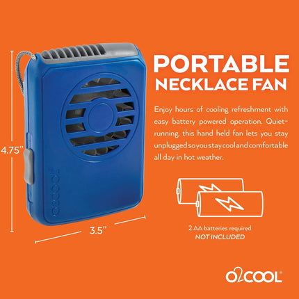 O2Cool 2 Pack Battery Powered Deluxe Necklace Fans
