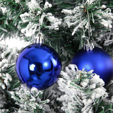 101 Piece Christmas Balls Ornaments Luxury Set Xmas Tree Topper and Hang Rope, Emopeak Christmas Baubles - Shatterproof Mini Holiday Balls for Christmas Decorations (Multi Size, Blue)