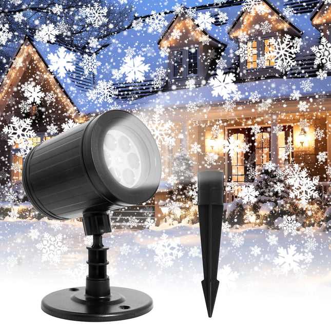 Christmas Projector Lights Outdoor,LED Snowfall Lights Waterproof,Dynamic Snowflake Christmas Projector Lights for Indoor Outdoor Landscape Christmas Decoration,Holiday,Wedding,Home Garden Decor Light