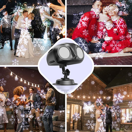 Double Head Christmas Snowflake Outdoor Projection Light,Waterproof Christmas Lights, 180°Rotation Christmas Lights Outdoor, Suitable for Indoor Christmas Holiday Garden Patio Christmas Decorations