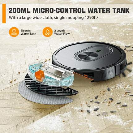 Xiebro Robot Vacuum And Mop Combo,3 In 1 Mopping Robotic Vacuum With Schedule,Appbluetoothalexa,1600Pa Max Suction,Selfcharging Robot Vacuum Cleaner,Slim,Ideal For Hard Floor,Pet Hair,Carpet