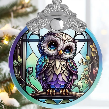 Owl Christmas Ornaments - Owl Hanging Ornament - Owl Christmas Decor - Owl Suncatchers for Windows - Christmas Owl s - Owl Lovers s - Owl Ornaments for Christmas Tree