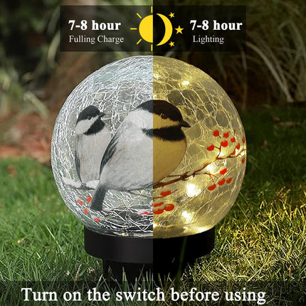 Garden Solar Ball Lights Outdoor Waterproof, Mercury Glass Ball Solar Power Ground Lights for Path Yard Patio Lawn, Christmas Decoration Landscape or Flat Placement Installation (8 inch)