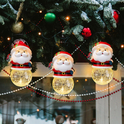Christmas Solar Lanterns Christmas Outdoor Hanging Lantern Xmas Decorative Lamps Decor for Garden, Patio, Yard, Porch, Xmas Holiday Party Decor Christmas Women (Santa Claus)
