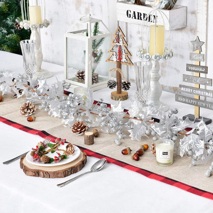 Artiflr Silver Berry Christmas Garland, 6Foot Flexible Artificial Berry Garland for Indoor Outdoor Home Fireplace Decoration for Winter Christmas Holiday Year Decor
