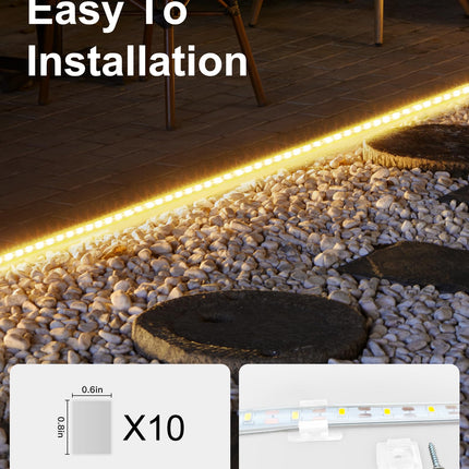 LUHLEE Solar LED Strip Lights Outdoor,Brighter 600 LED 32.8FT Solar String Lights Outdoor with Remote,8 Lighting Modes Auto ON/Off Rope Lights for Outside,Deck,Steps,Christmas Decor Lighting