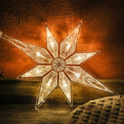 10.8 Inch Bethlehem Christmas Star Lights Plastic Lighted Star Tree Topper Large Hanging Window Lights LED Star Window Silhouette Decoration for Holiday (1 Pieces)