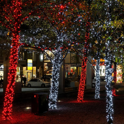 OZS 2PACK 164FT 400 LED Red and White Christmas String Lights for Indoor/Outdoor, Waterproof 8 Modes Christmas Lights, Tree Lights for Christmas Decorations (Red&CoolWhite)