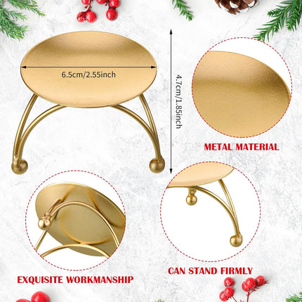 12 Pieces Christmas Wreath Candle Holder Include 6 Pcs Votive Candle Berry Ring with Pinecones and 6 Pcs Metal Candle Holders for Christmas Party Decoration