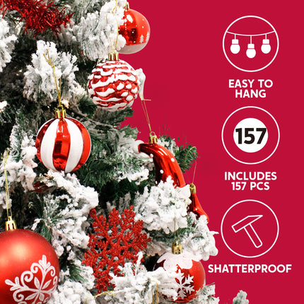Joiedomi 157 Pcs Christmas Ornaments with a Star Tree Topper, Shatterproof Christmas Ornaments for Holidays, Party Decoration, Tree Ornaments, Events, and Christmas()