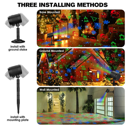 Laser Projector Lights Outdoor, Moving Red Green Blue Laser Projection Light with RF Control, Outdoor Waterproof Decorative Light for Garden Halloween Christmas Year