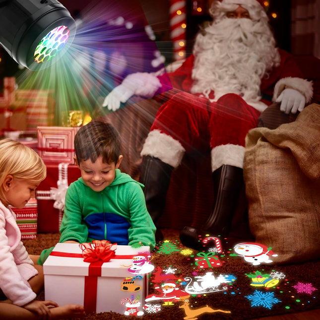 Christmas Projector Lights Outdoor/Indoor, Christmas LED Lights Projector with Christmas Decorative Patterns for Indoor Outdoor Garden Patio Yard House Wall, Holiday Projector for Xmas Party