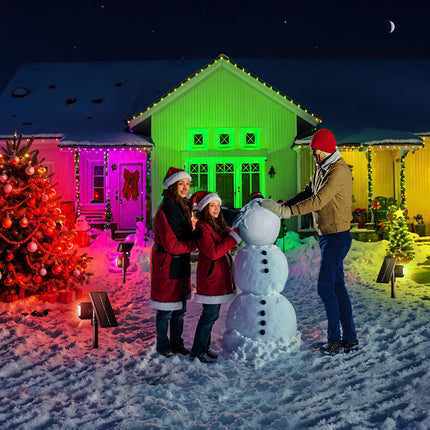 JSOT Solar Lights Outdoor Waterproof - Color Changing Solar Spot Lights Outside, Solar Powered Spotlight Landscape Lighting Halloween Spotlights for Tree Garden Yard Pathway Driveway House Christmas