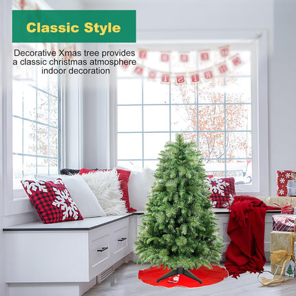 4FT Premium Artificial Christmas Tree, Green Holiday Christmas Pine Tree with Pinecone, Xmas Tree,Party Decoration, Easy to Assemble with Christmas Tree Stand