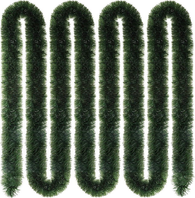 Hotop 252 ft Christmas Garland for Christmas Decorations Non Lit Soft Green Garland for Outdoor or Indoor Use Artificial Plastic Garland Greenery Holiday Garden Wedding Party Decoration