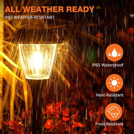 Uniqus Outdoor Solar Lights Waterproof 6 Pack 1025 Lm Led Auto On/Off Glass Solar Lights Outside Yard Garden Driveway Walkway