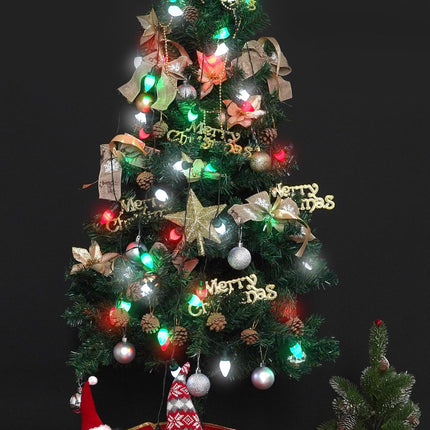 C7 Bulbs Christmas String Lights with Remote - 50 LED 26ft Battery String Lights - Fairy Christmas Lighting for Indoor Lawn Garland Home Xmas Dorm Christmas Tree Decorations - Red White Green